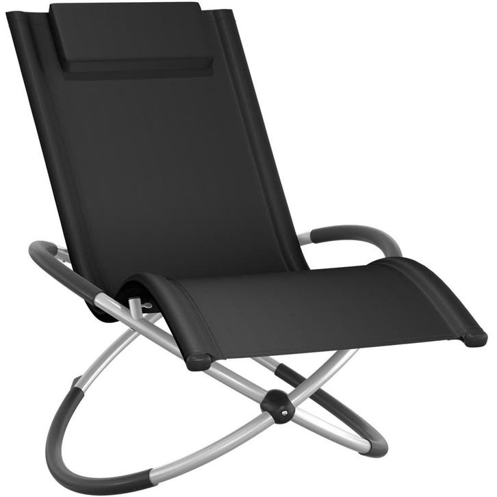tectake Ligbed Paulina ergonomisch, opvouwbaar, 150 kg - zwa, Tuin en Terras, Tuinsets en Loungesets, Verzenden