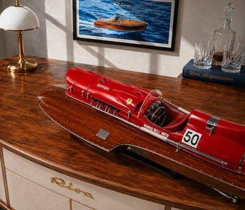 Hydroplane maquette de luxe modelisme FERRARI ARNO IX bois