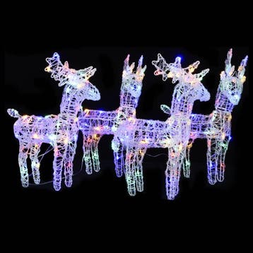 vidaXL Kerstrendieren 4 st 160 LEDs acryl meerkleurig, Verzenden, Nieuw