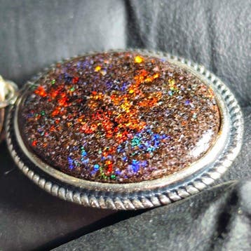 Pendentif argent s925 opale australienne Bijoux - Hauteur :