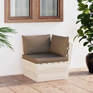 vidaXL Tuinhoekbank met kussens pallet geïmpregneerd, Verzenden, Nieuw