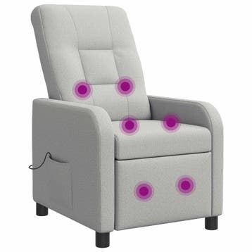 vidaXL Massage Relaxstoel Wolkgrijs Stof, Verzenden, Nieuw