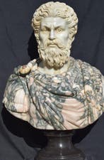 sculptuur, Busto imperatore Marco Aurelio - 62 cm - Marmer