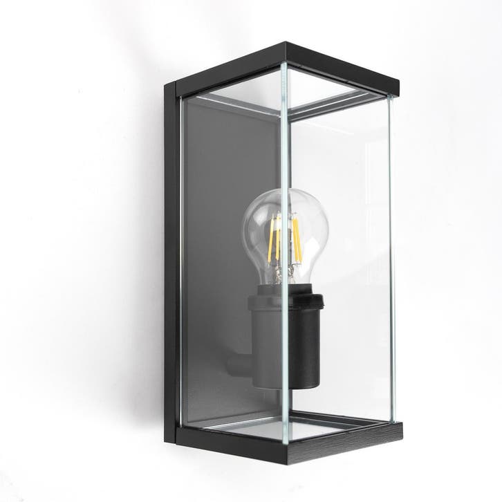 Strak &amp; modern Toledo Muurlamp Zwart Buitenverlichting, Tuin en Terras, Buitenverlichting, 50 tot 250 watt, Nieuw, Aluminium