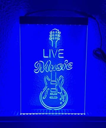 Live muziek neon bord lamp LED verlichting reclame lichtbak, Verzenden, Nieuw