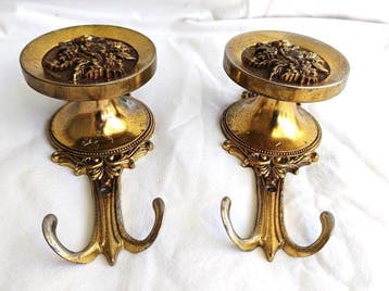 V.C.R. - Porte-manteau (2) - Laiton doré, Laiton moulé -