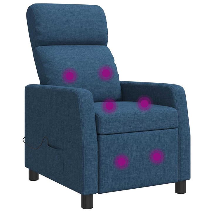 vidaXL Massage Relaxstoel Blauw Stof, Maison & Meubles, Fauteuils, Envoi
