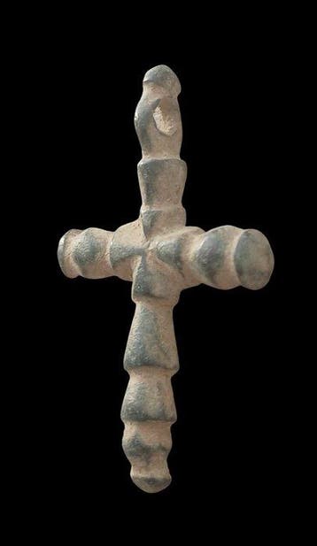 Médiéval, époque des Croisés bronze sans réserve Amulette