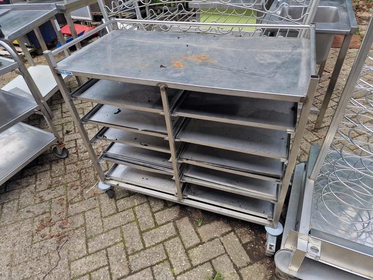 Serveerwagen met uitschuifbare platen 111x56x107cm bxdxh, Articles professionnels, Horeca | Équipement de cuisine, Enlèvement ou Envoi