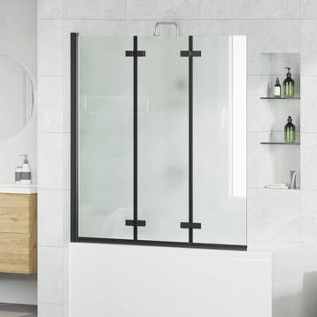 vidaXL Vouwdouchewand Zwart 130 x 138 cm ESG Glas en, Verzenden