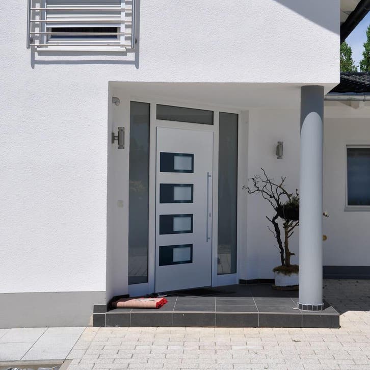vidaXL Voordeur 100x200 cm aluminium en PVC wit, Doe-het-zelf en Bouw, Deuren en Vliegenramen, Nieuw, Verzenden