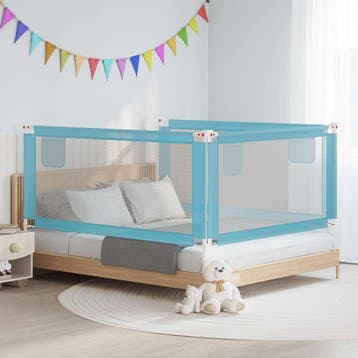 vidaXL Bedhekje peuter 180x25 cm stof blauw, Verzenden