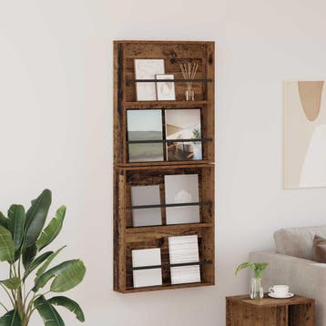 vidaXL Tijdschriftenrek 2 st Oudhout 60 x 12 x 70 cm Bewerkt, Verzenden