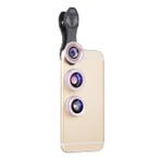 3 in 1 Camera Lens Clip voor Smartphones Roze - Fisheye/Wide, Verzenden
