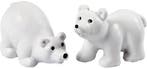 Mini dieren Wit ijsberen 30x45 mm set van 2 stuks