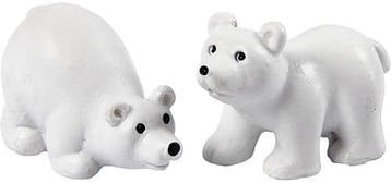 Mini dieren Wit ijsberen 30x45 mm set van 2 stuks, Nieuw