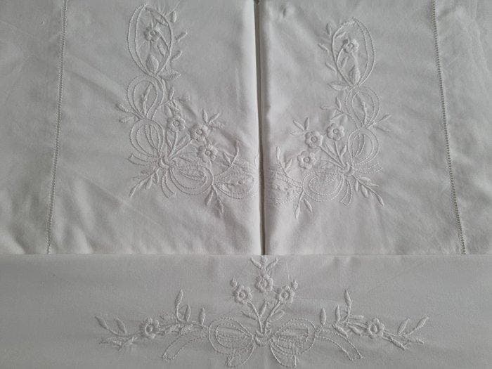 Drap de lit - 280 cm - 270 cm, Antiquités & Art, Tapis & Textile