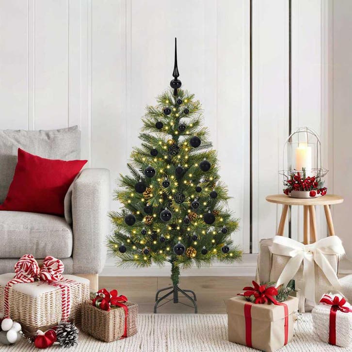vidaXL Kunstmatige Scharnierende Kerstboom met Kegels Groen, Divers, Noël, Envoi