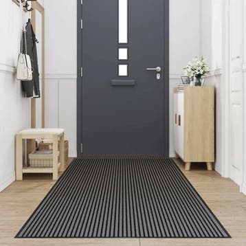 vidaXL Deurmat 115x500 cm streep zwart en grijs, Verzenden, Nieuw