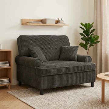 vidaXL XXL fauteuil met kussens Donkerbruin 1,5 Lijnen Stof, Verzenden