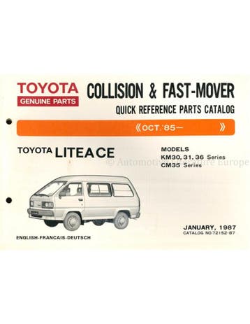 1987 TOYOTA LITEACE SNEL ONDERDELENHANDBOEK