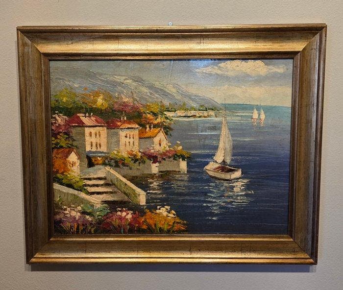 Italiaanse school (XX) - Grande veduta di mare, Antiek en Kunst, Kunst | Schilderijen | Klassiek
