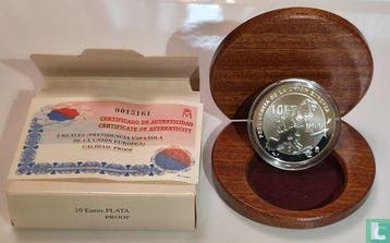 Spanje 10 euro 2002 (PROOF) Spaans voorzitterschap van d..., Postzegels en Munten, Munten | Europa | Euromunten, Verzenden, Goud