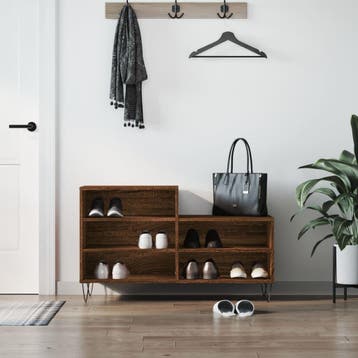 vidaXL Schoenenkast 102x36x60 cm bewerkt hout bruin, Verzenden