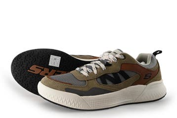 Skechers Sneakers in maat 43 Bruin, Kleding | Heren, Schoenen, Bruin, Verzenden, Zo goed als nieuw, Skechers