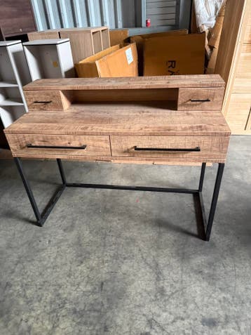 Neil bureau, kleur old teak, Nieuw