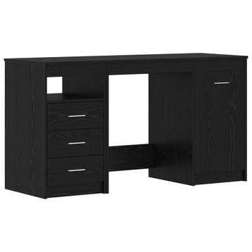vidaXL Bureau met lade 2 st Zwart Eiken 140 x 50 x 76 cm, Verzenden, Nieuw