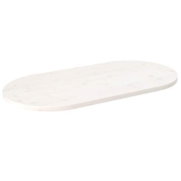 vidaXL Tafelblad ovaal 90x45x2,5 cm massief grenenhout wit, Verzenden, Nieuw