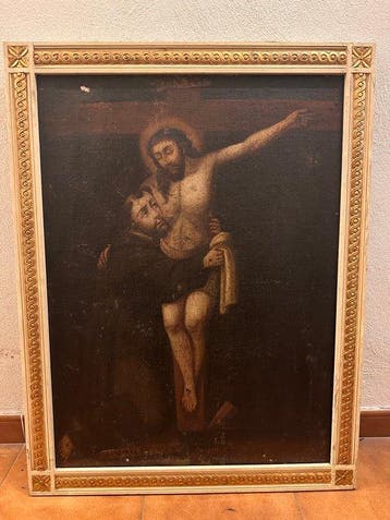 Europese school (XVIII) - Cristo crucificado con San