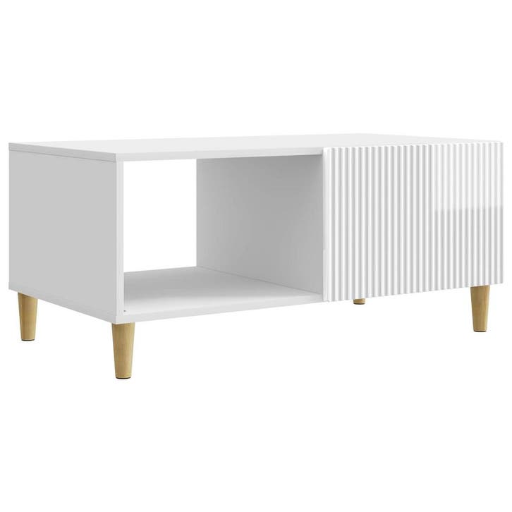 vidaXL Salontafel Hoogglans Wit 90 x 50 x 40 cm Bewerkt hout, Maison & Meubles, Tables | Tables de salon, Envoi