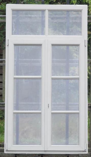 pvc raam , chassis 106 x 193 zijdegrijs / zwart ral 9005, Bricolage & Construction, Ophalen of Verzenden, Raamkozijn