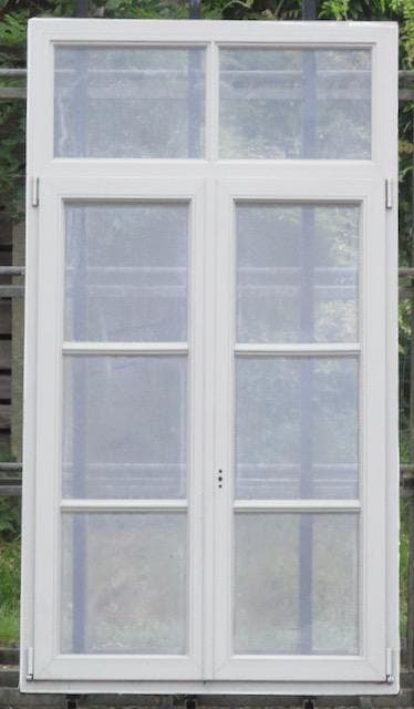 pvc raam , chassis 106 x 193 zijdegrijs / zwart ral 9005, Doe-het-zelf en Bouw, Raamkozijnen en Schuifdeuren, Inclusief glas, Nieuw