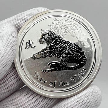 Australië. 2 Dollars 2010 – Lunar Series II – Tiger – 2 oz, Timbres & Monnaies