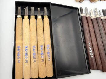 Werkgereedschap Vintage - Japanse houtsnijgereedschappen