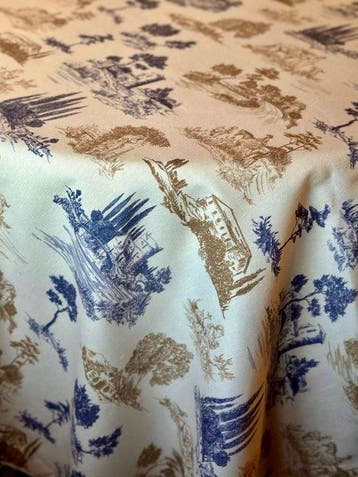 Tafelkleed voor grote tafels, toile de Jouy 2,70 x 1,80 -