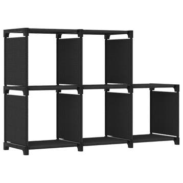 vidaXL Kast met 5 vakken 103x30x72,5 cm stof zwart, Huis en Inrichting, Kasten | Boekenkasten, Verzenden, Nieuw