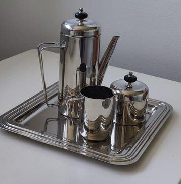 Solingen - Art deco - Service à thé et café (4) - Plaqué(e), Antiek en Kunst