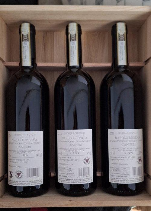 2016 Michele Chiarlo, Cannubi - Barolo Riserva - 3 Flessen, Verzamelen, Wijnen