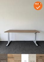 LINAK slinger zit-sta bureau - Zilvergrijs onderstel - 160x8, Werkplek, Ophalen of Verzenden, Gebruikt, Bureau