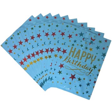 Fako Bijoux - Folie Uitdeelzakjes Happy Birthday - 10 stuks, Diversen, Cadeauverpakkingen, Verzenden, Nieuw