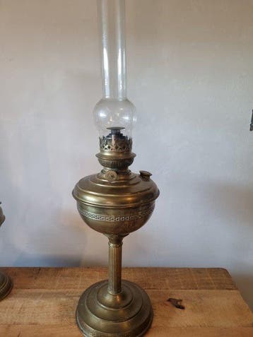 marque - Brevette - Lampe à huile (4) - Laiton - Lampe à, Antiquités & Art