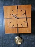 Wandklok - FHS Franz Hermle & Sohn - Vintage Hout/messing -, Antiquités & Art