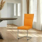 Leren eetkamerstoel Retro - Toledo Mandarin (oranje) -, Ophalen of Verzenden