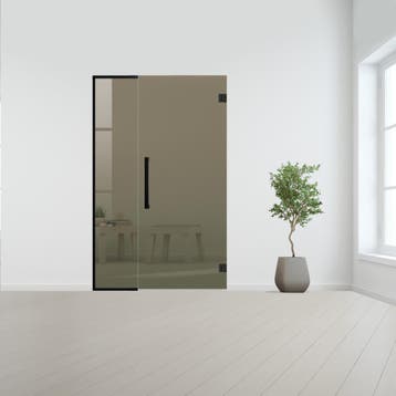 Glazen binnendeur met zijlicht zonder kozijn zwart beslag-Br, Doe-het-zelf en Bouw, Verzenden, Nieuw