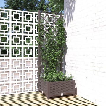 vidaXL Plantenbak met latwerk 40x40x121,5 cm polypropeen, Verzenden