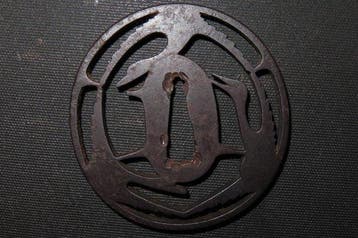 Katana - Fer (fonte/fer forgé) - Crane Sukashi Tsuba :